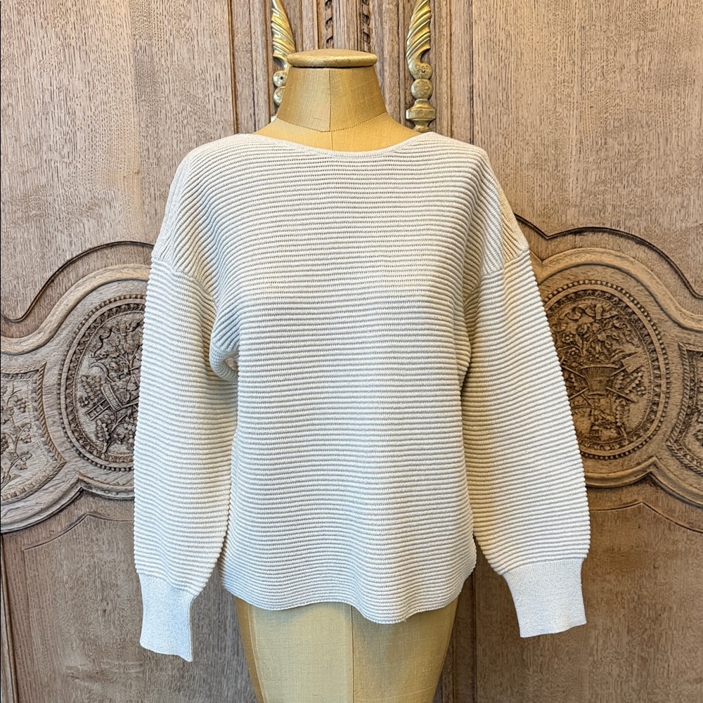 Tommy Bahama NWT Cream Ribbed Boatneck Sweater